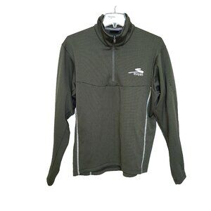 Salomon Mens Pullover size Small Olive Green Ski Dubai logo